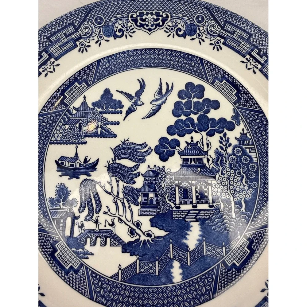 Churchill Blue Willow Round Platter 12.5